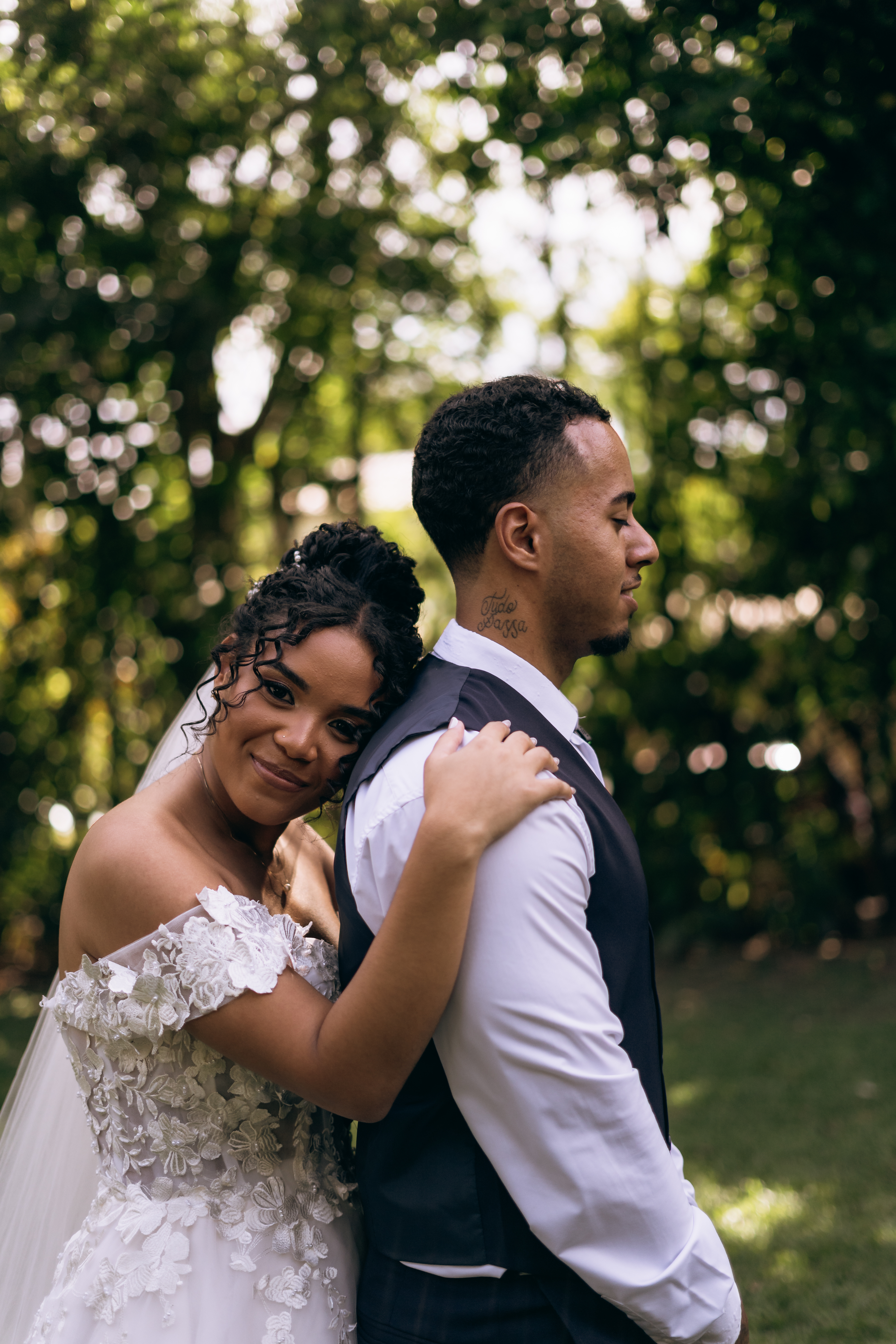 Maíza e Pedro no dia do casamento